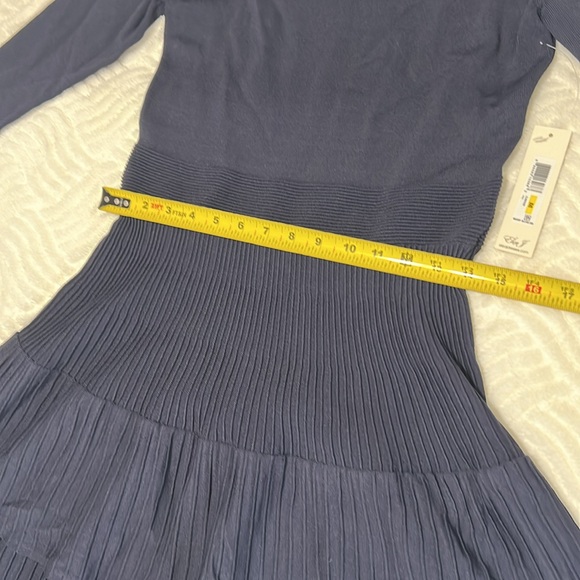 Eliza J Fit & Flare Knit Sweater Dress  Navy Blue NWT - Picture 12 of 13